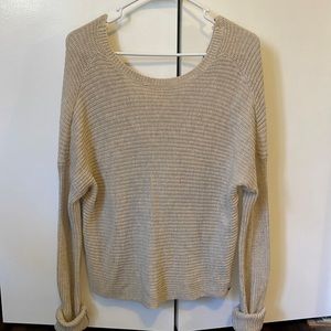 cream holister tie back sweater